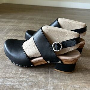 Dansko Black and Tan Mules